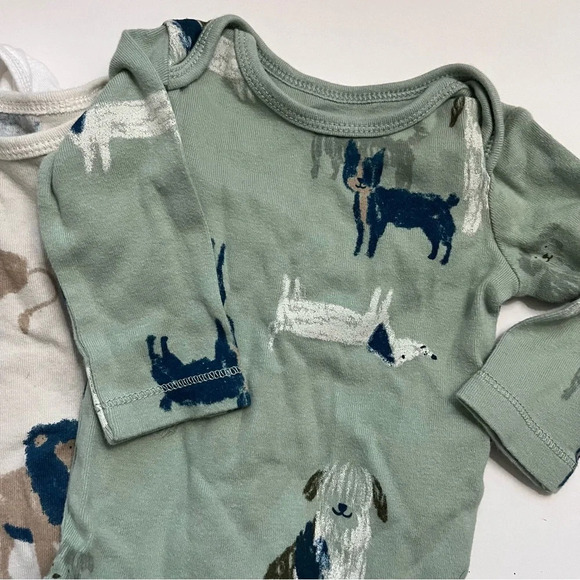 Carters • 4 Pack Onesies Animal Print Beige Green White - Picture 2 of 4